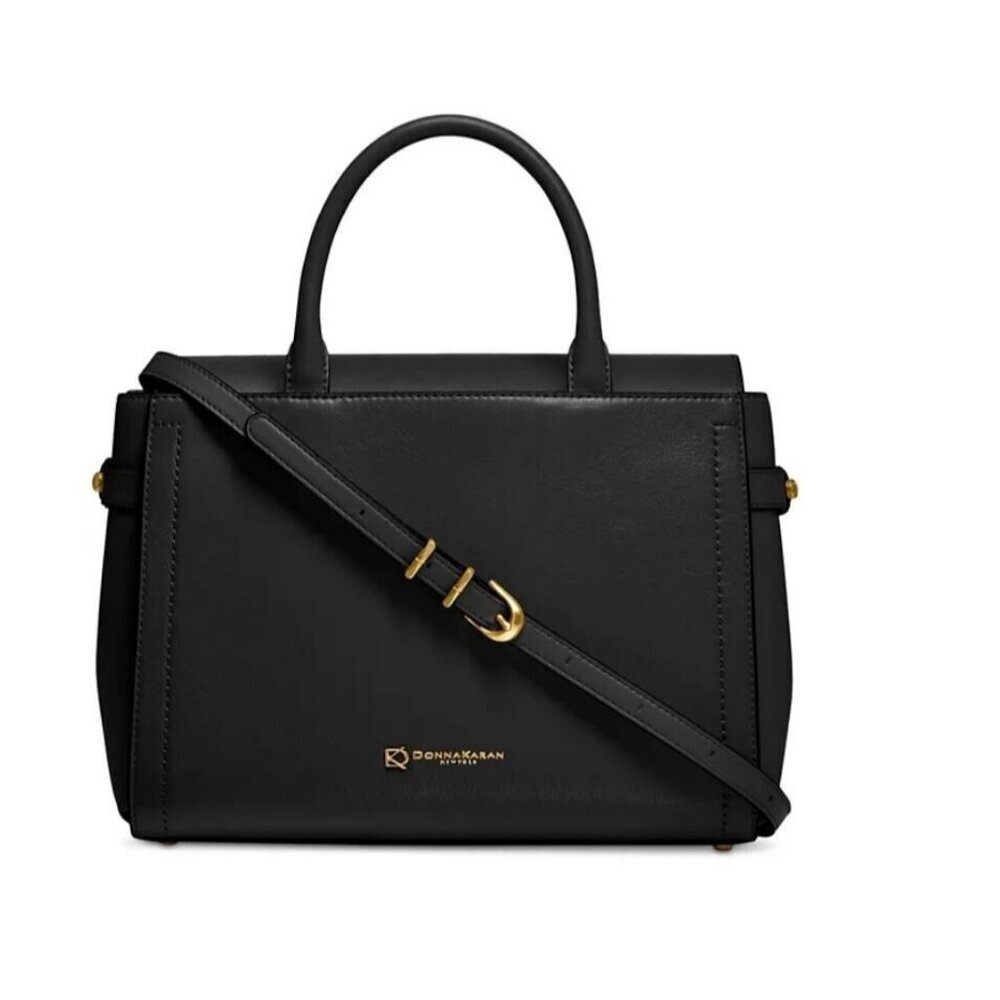 Donna Karan NY Roslyn Leather women's satchel crossbody bag - Black (Defective)
